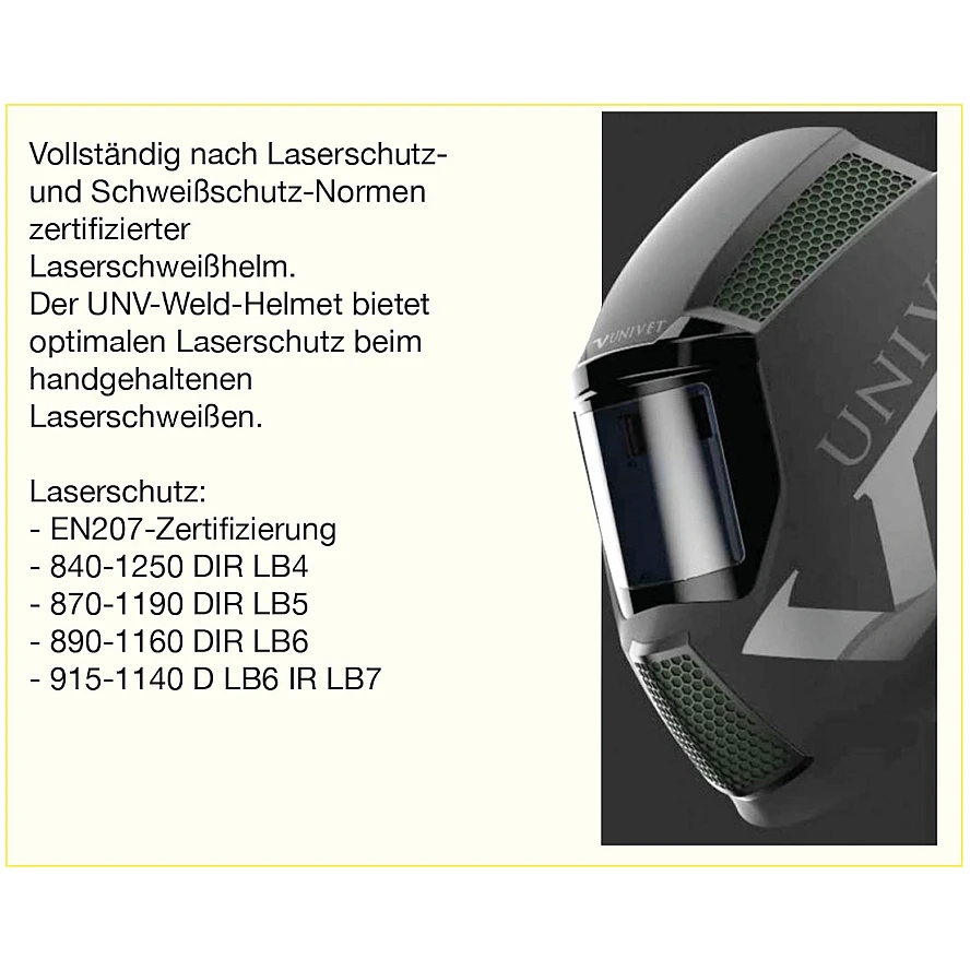 Automatische Laserschweiss-Helm Weld-Helmet EN207-Zertifizierung für die Gesamtheit Helm plus Filter